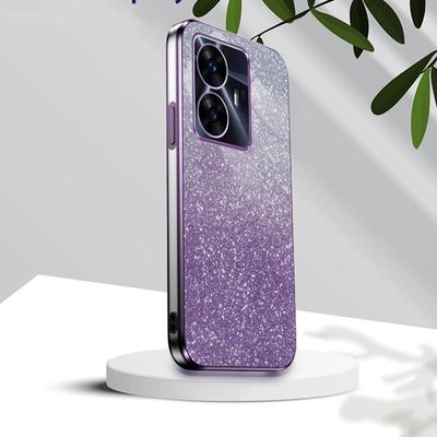 Luxury Gradient Glitter Plating Case For Oppo Realme C67 C55 C53 C35 C33 C31 C30 C21Y C25Y C21 C20 C30s C25s Silicone Back Cover