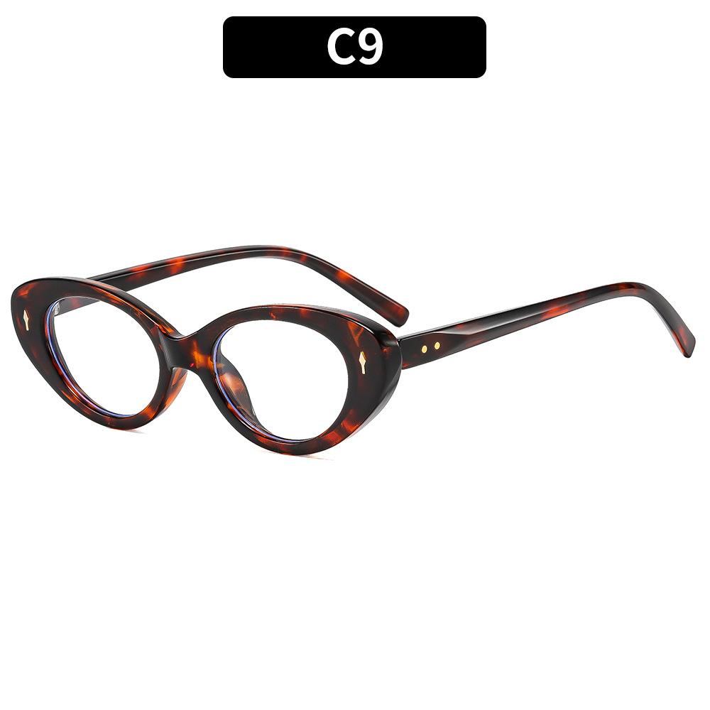 

Trendy Small Frame Oval Cat Eye Sunglasses for Men Women Candy Gradient Lens Transparent White Fashion Versatile Sunglasses as pictures