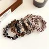 5pcs Leopard Print Elastic Hair Ties High-Elasticity Ponytail Holders Buns and Braids Hair Accessories Elastic Hair Bands
