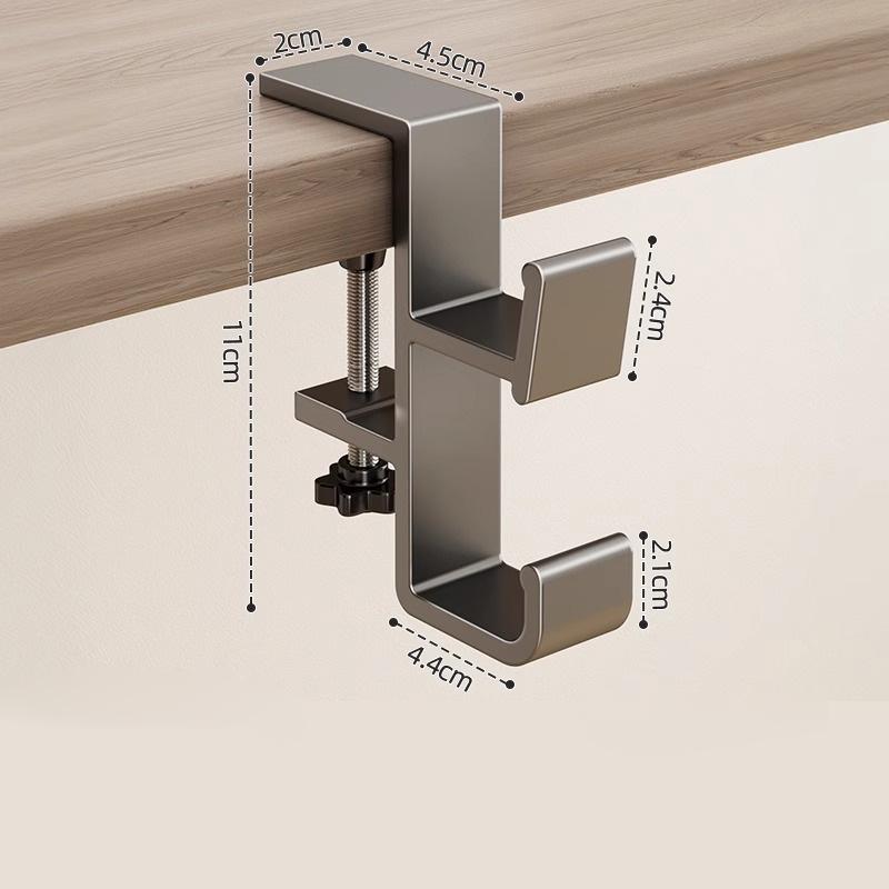 Thickened Adjustable Desk Edge Hook Headset Desk Hanger Backpack Storage Hanging Hook Holder Punch-free Home Office Organizer