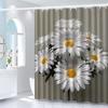 White Chrysanthemum Shower Curtain - High-End Elegant,Multifunctional, Durable Polyester for Bathroom Decor