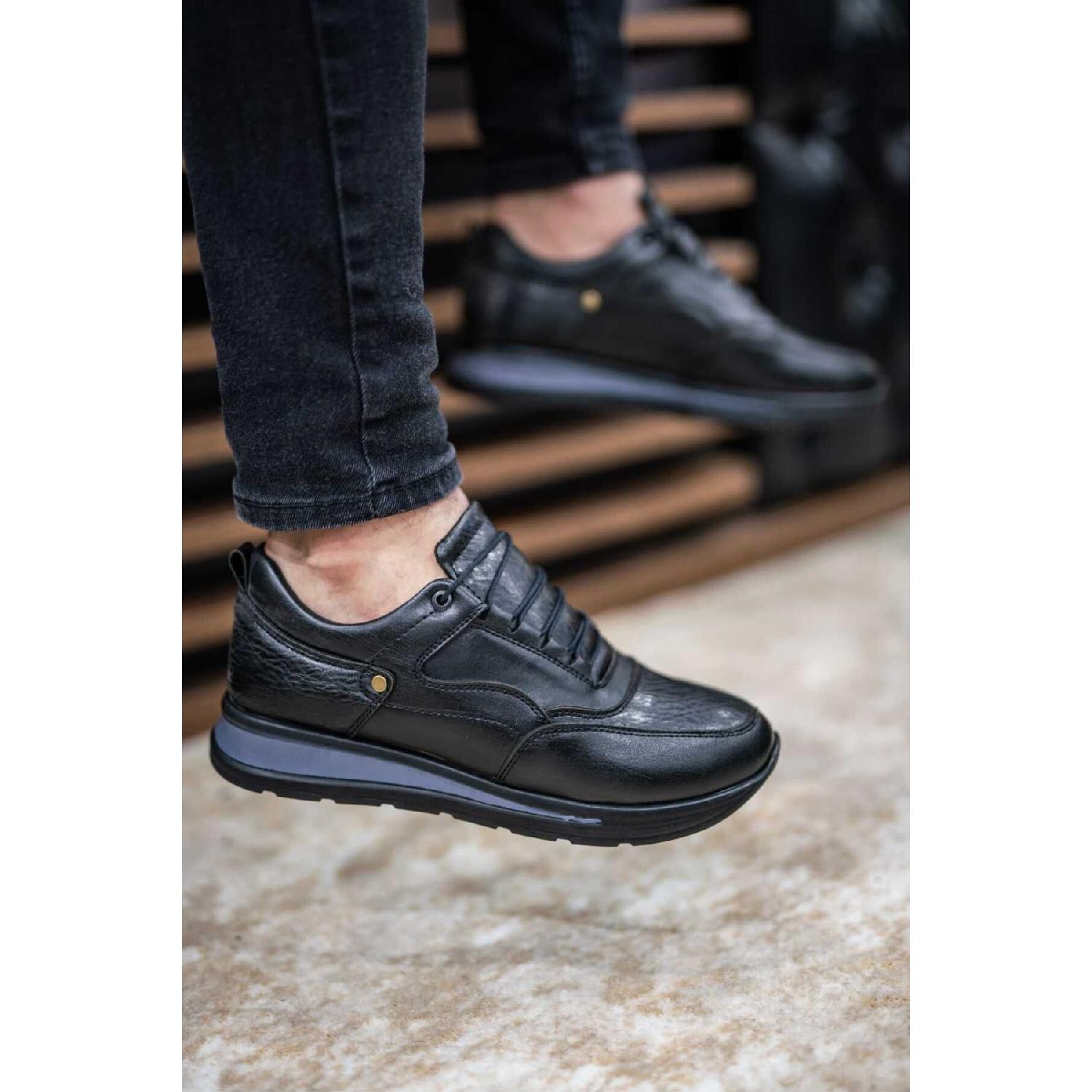 

Чоловічі чорні повсякденні ортопедичні зручні кросівки на шнурівці Nk1056 40 чорний