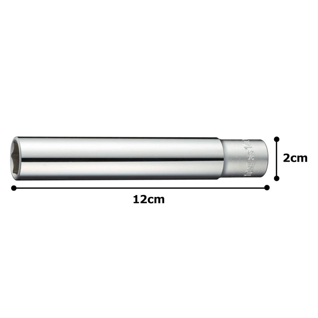 TONE Extra Long Socket 14mm Width (Hexagonal), 3S-14L120, 9.5mm (3/8") Drive,