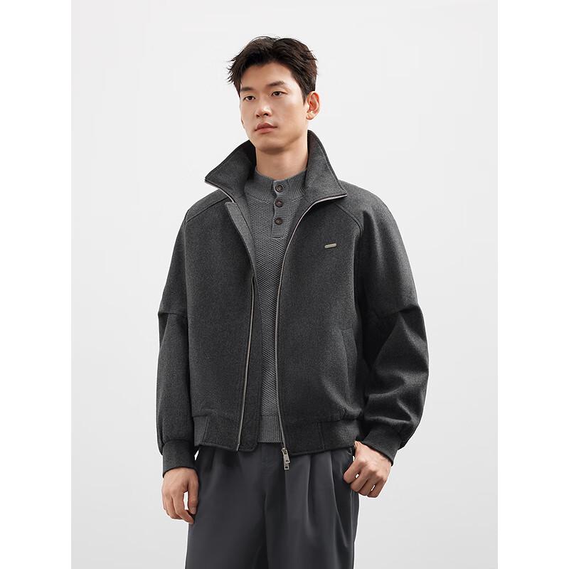 GXG Men's Wool Blend Heavy Stand Collar Jacket