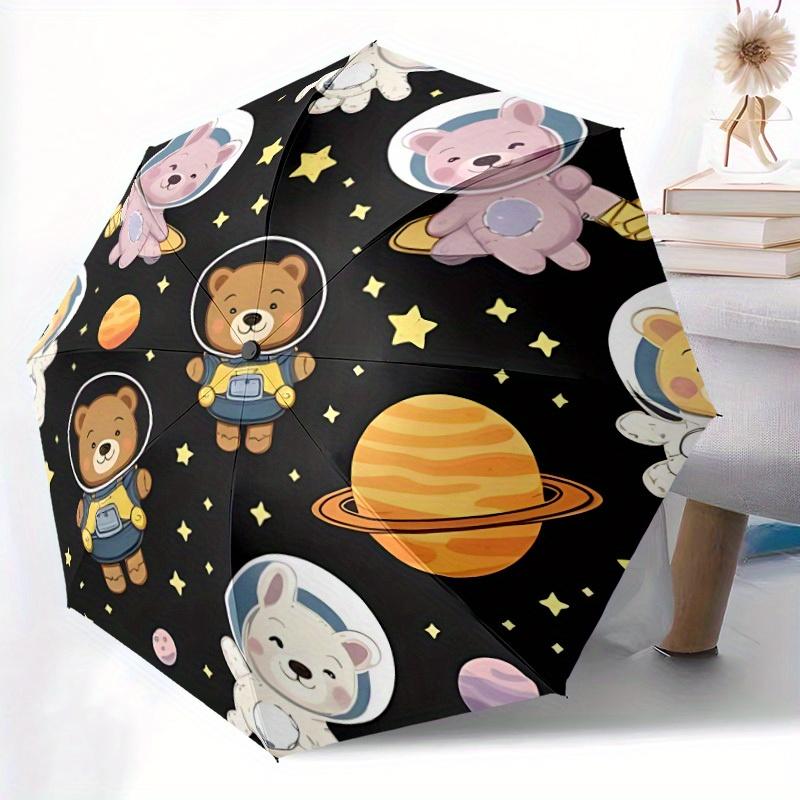 1 Stück Space Bears Automatischer Öffnungs-/Schließschirm, Ideales Fan-Geschenk für Geburtstag, Weihnachten, Trendige Mode y250828062