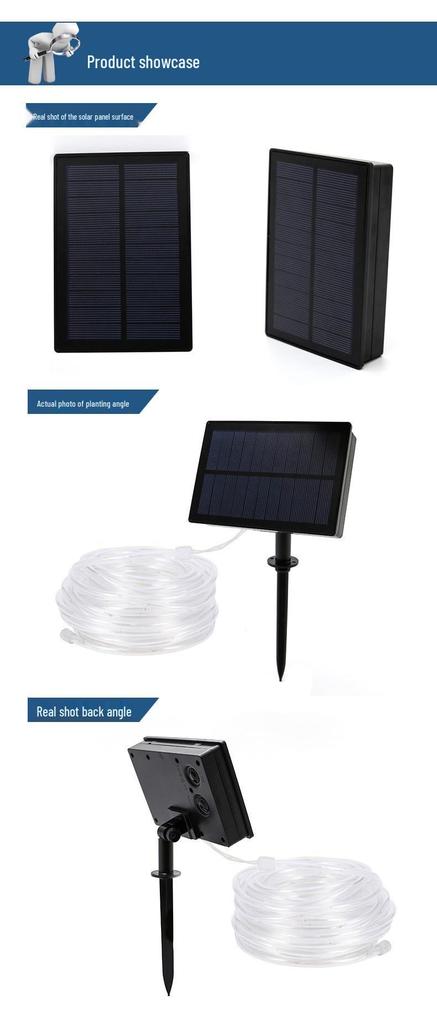 Solar-Powered Copper Wire LED String Lights with Decorative Tube Design