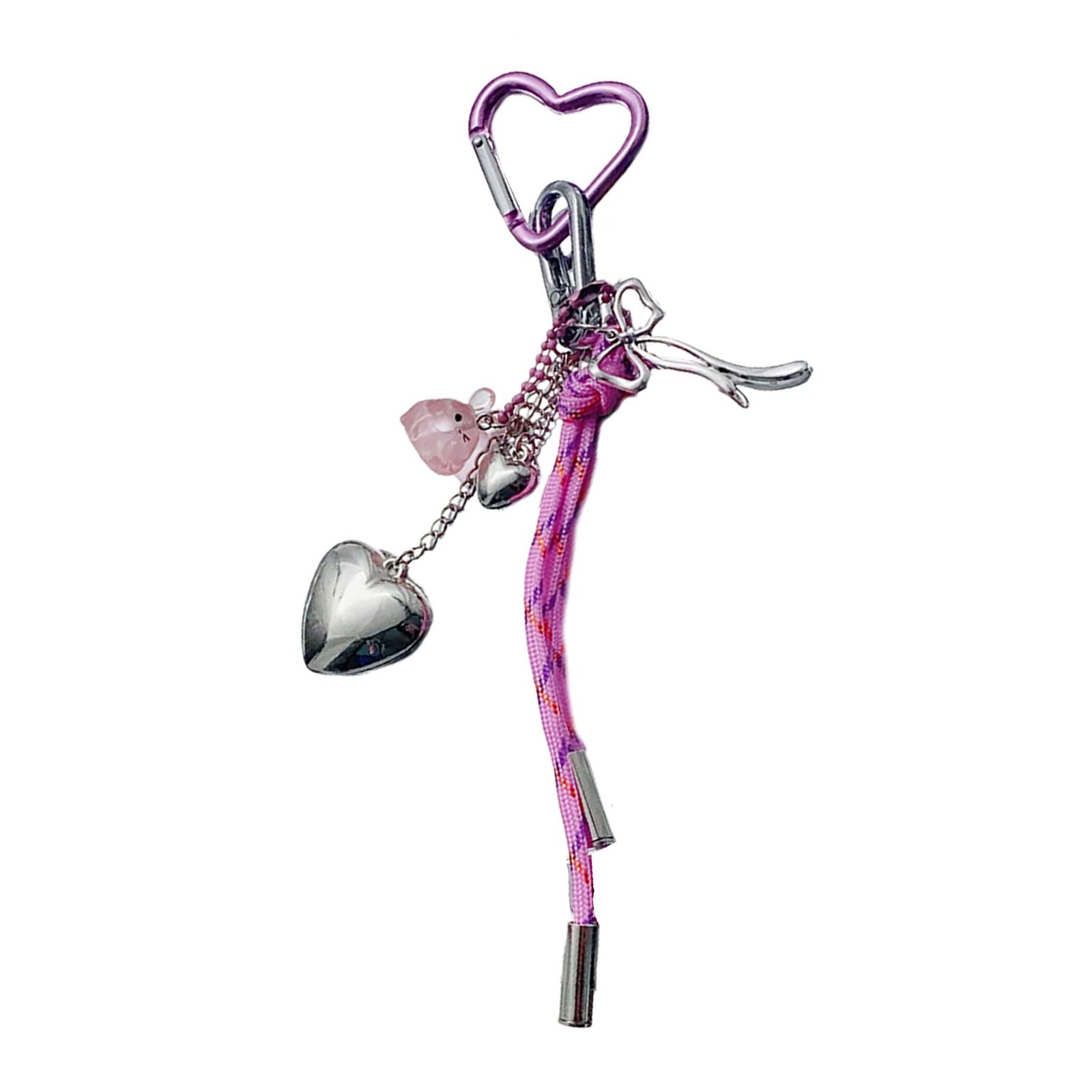 

Fashionable Butterfly Heart Phone Lanyard Phone Charm Colorful Keychain Stylish Ornament Backpack Jewelry for Women 3