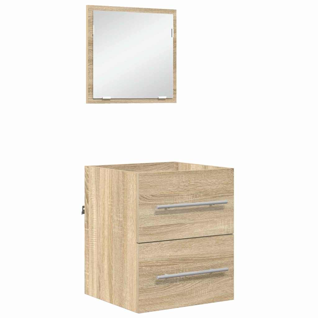 Bathroom Furniture Set with Drawers Brown 41 X 38.5 X 48 Cm