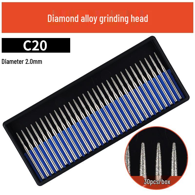 3mm Diamant-Karborund-Schleifkopf für Elektro-/Druckluftschleifer - Kugelförmige Nadel zum Gravieren & Aufbohren