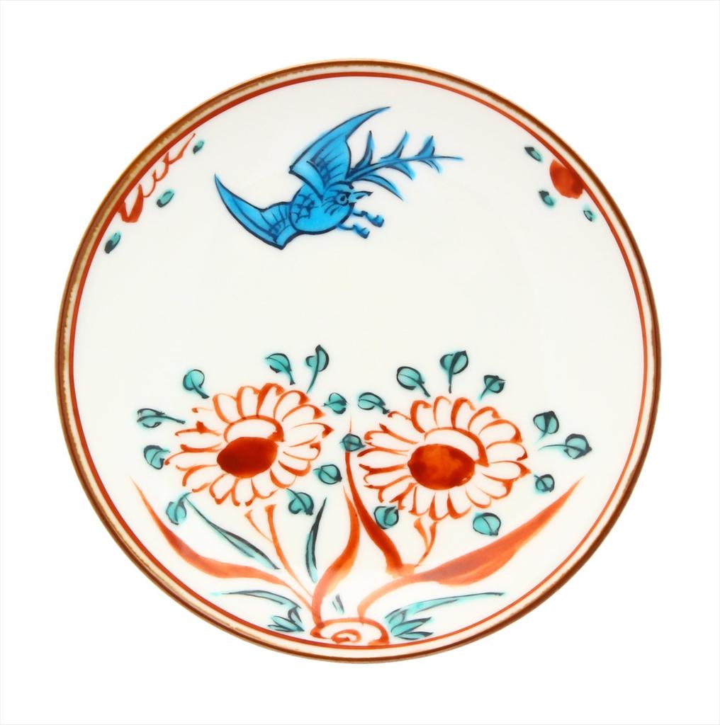 Kyoto Ware, Kiyomizu Ware, Shoami's Small Plate, Red-painted Gold Circle