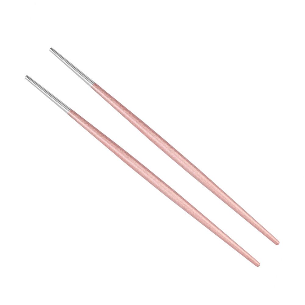 304 Rostfritt Stål Ätpinnar Japanska Sushi Ätpinnar Servisset(Rosa Silver)