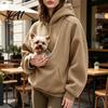 Pet Pouch Hoodie Women Sling Hoodie Oversized Hooded Sweatshirt with Kangaroo Animal Holder Top Pouch Dog Cat Fleece Pullover
