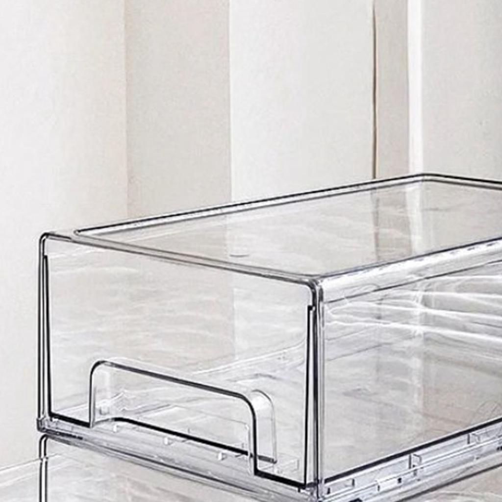 Acrylic Desk Organizer Drawer Large Capacity Rectangular Shaped Transparent Desktop Storage Box for
