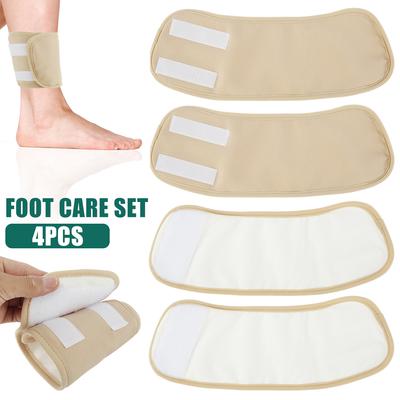 4Pcs Ankle Oil Pack Set Soft Comfortable Bamboo Flannel Ankle Oil Pack Washable Reusable Essential Oil Wrap Proof Oil Pack Ankle