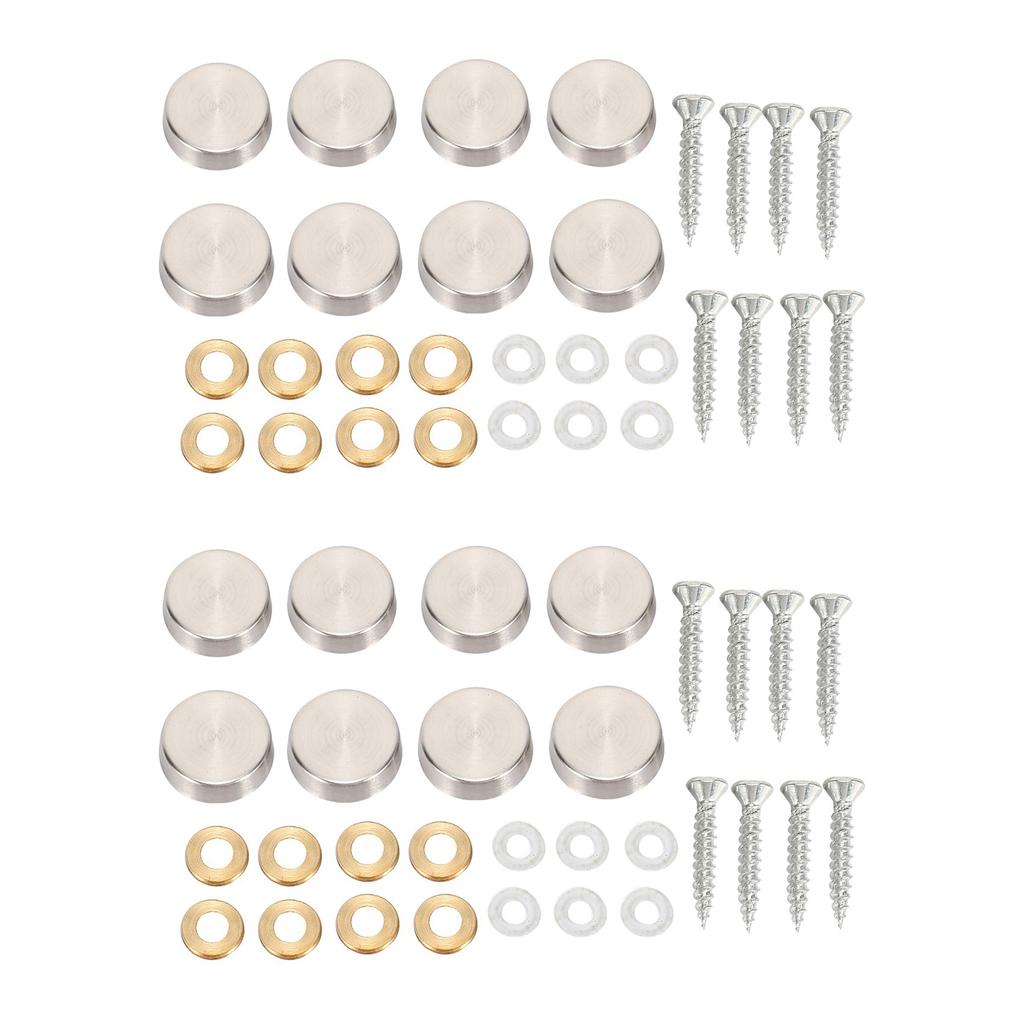ABUL-16 Mm Stainless Steel Mirror Nails Screw Cap (16 Pieces)