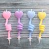New Birthday Cake Twist Candle Colorful Curved Thumb Creative Love Five-pointed Star Shape Candle