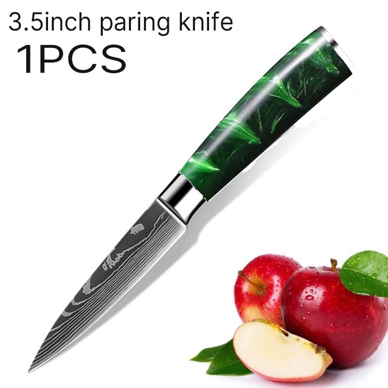 

WXCOO Damascus Fruit Knife Household Blade Small Kitchen Accessories with Resin Handle Paring Vegetable Slicing Knife