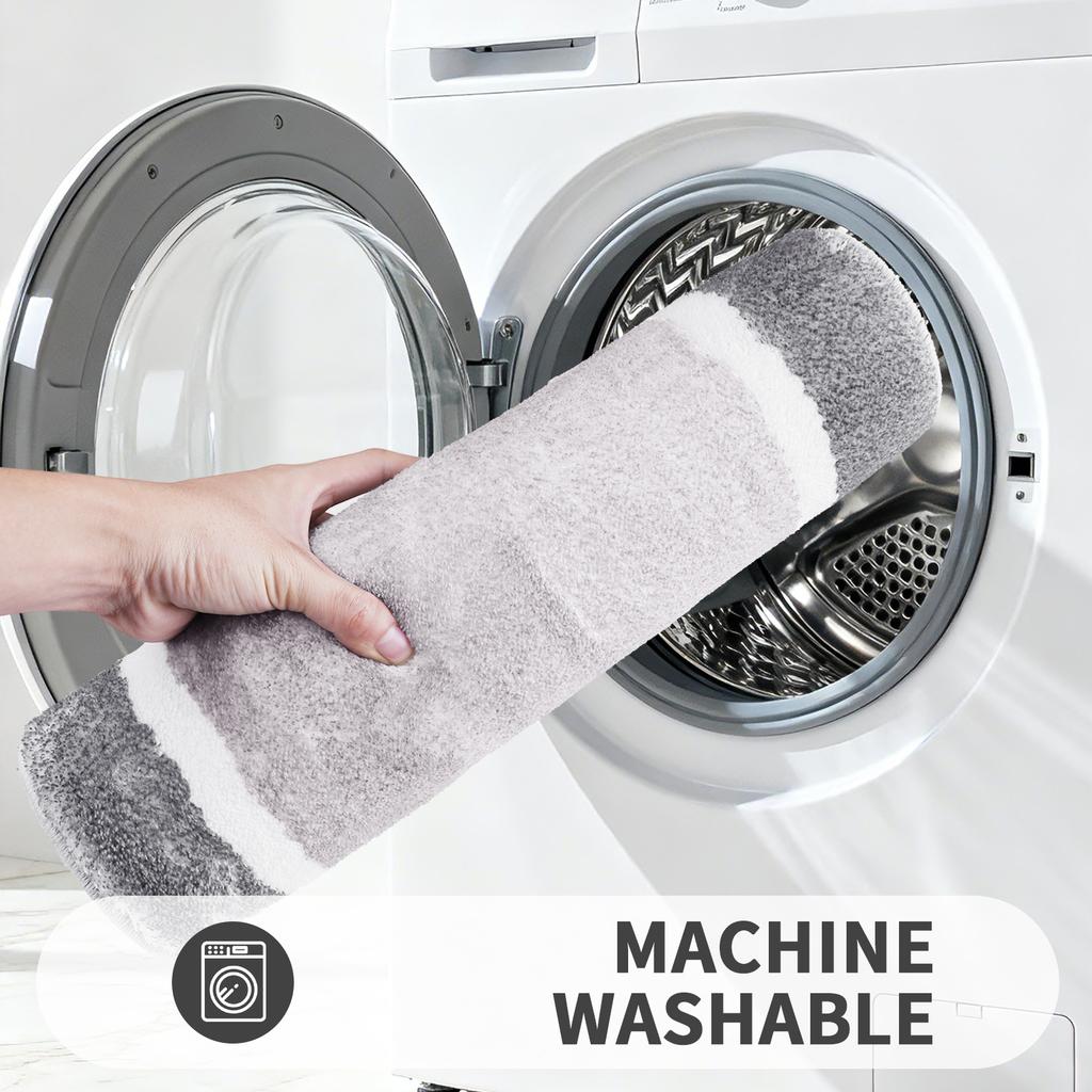 Microfiber Shaggy Absorbent Bath Mat Soft Bathroom Mat Non Slip Machine Washable Bathroom Rug Shower Mat Quick Dry Floor Mats