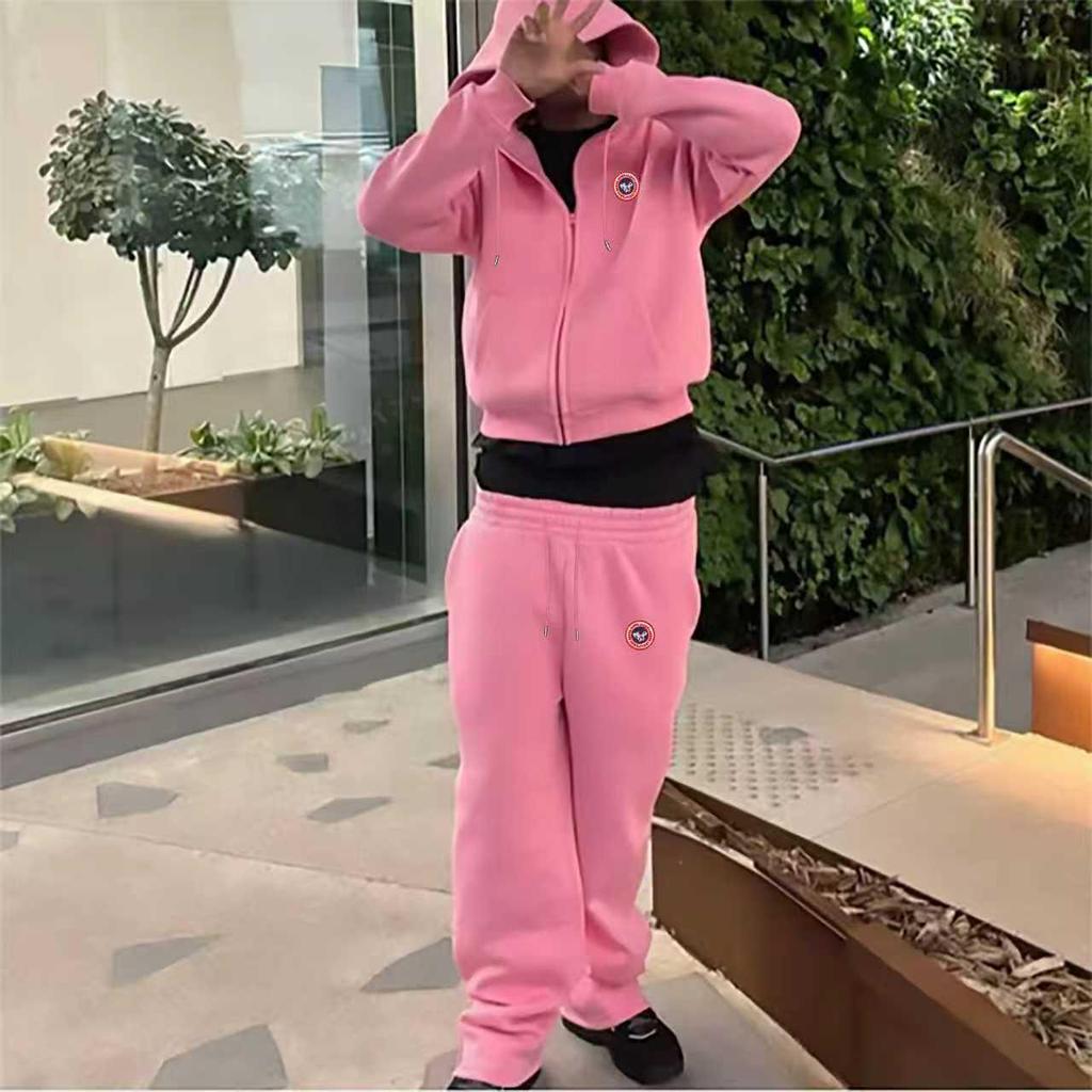Unisex Hip Hop Street Style Zipper Sports Suit