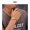 Stainless Steel Engravable Bracelet Men Women Geometric Bangle Adjustable Size Fashion Jewelry