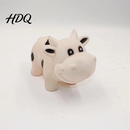 Pinch Resistant Toy Squeaky Cow Squeeze with Realistic Sound Soft TPR Fidget for Stress Rubber Ball Relief & Pranks Cute Farm Animal-Shaped