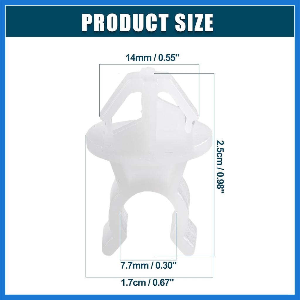 Hood Prop Rod Clip Retainer Fit for Mitsubishi Lancer - Pack of 1 White Auto Accessories