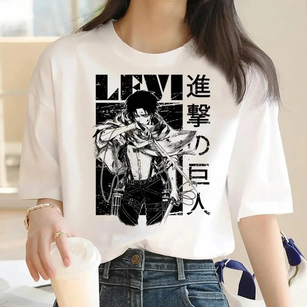 2025 Anime Attack Titan Pattern Harajuku T-shirt Casual Fashion Short Sleeve T-shirt Women's Retro Top T Shirt Aesthetic Clothes