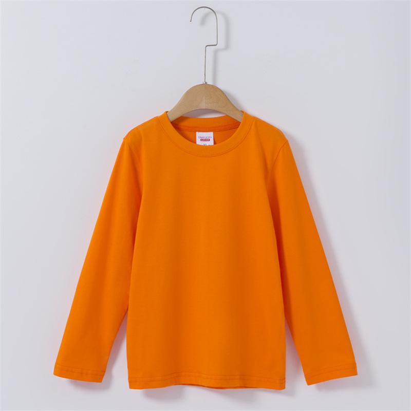 Kids' Cotton Long Sleeve Round Neck Top for Spring/Autumn