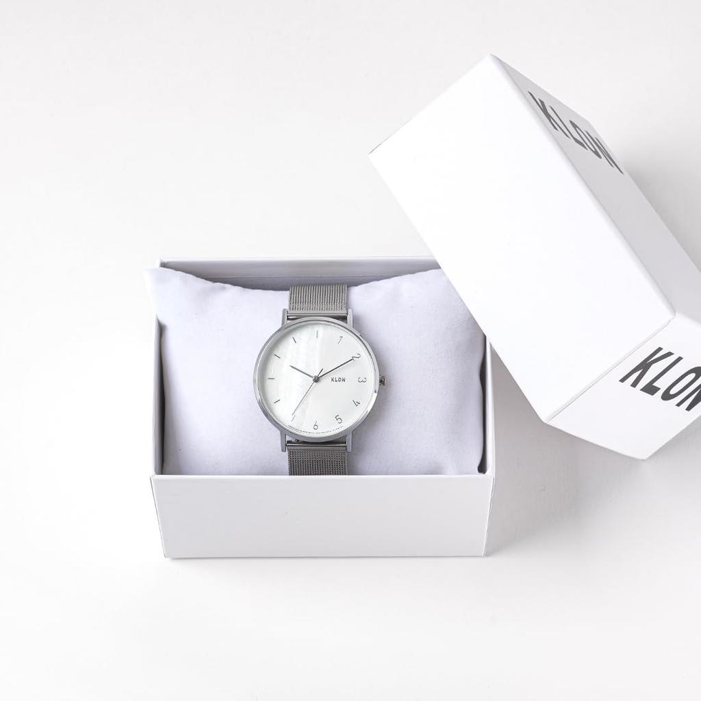 Watch Day White Day Holiday Watch Silver Shell Popular Unisex Authentic Winter Stylish Gift KLON CONNECTION HALFSHELL FIRST 38mm [KLON] Valentine's