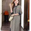 EST+II Women's Long Sleeve Plaid Patchwork Midi Casual Dress