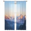 Alpine Landscape With Peaks Covered By Snow And Clouds Tulle Sheer Curtains for Living Room Kitchen Decor Voile Organza Curtain