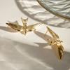 Neue Kreative Retro Dreidimensionale Goldfarbe Kleine Schwalbe Ohrstecker und Ring für Damen Tier Schmuck Zubehör Geschenke