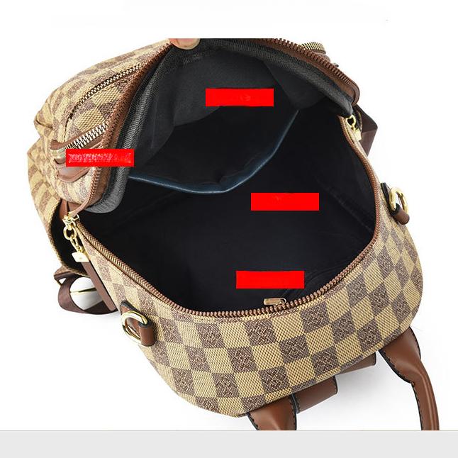 Avancerad Schackrutig Ryggsäck för Kvinnors Vårresor Ryggsäck med Multifunktionell Texturerad Kvinnors Bokväska Mode Ryggsäck för Flickor