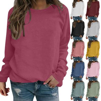 Women's  And Winter Casual Tops Solid Color Cotton Warm Long Sleeve Loose Sweater
