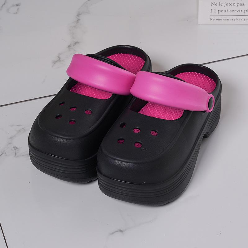 New Summer Hole Shoes Women's Outdoor Home Leisure Fashion Thickened Non-slip Wear-resistant Eva Slippers Sandals