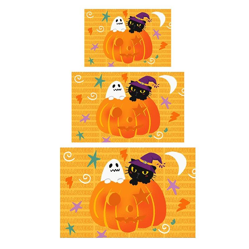 Halloween Jack Pumpkin Carpet Party Living Room Sofa Bedroom Bedside Study Entrance Door Rug Non-slip Cartoon Child Decor Mat