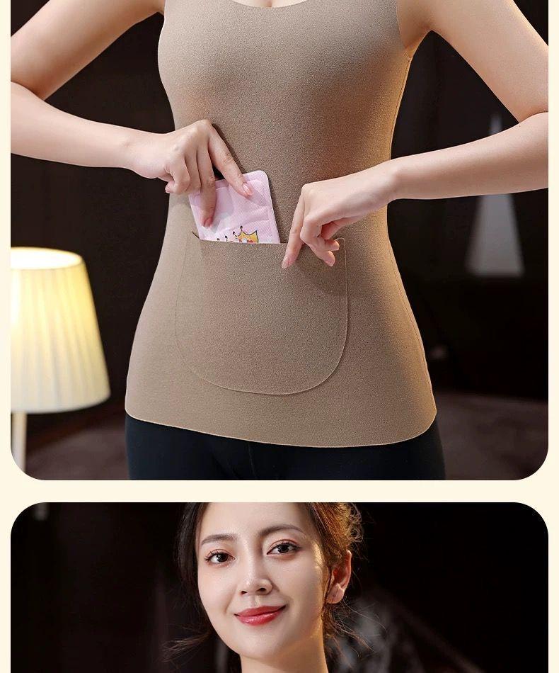 Women's Thermal Fleece Vest with Double Pockets - Seamless, Warm, and Protective Base Layer