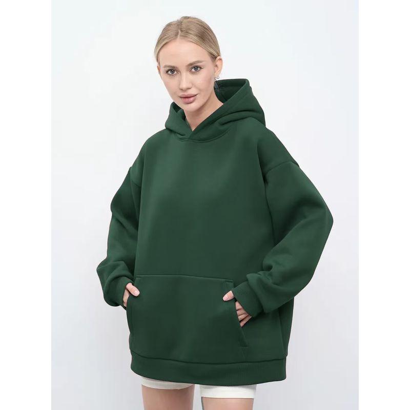 European and American New Loose Casual Hood Long sleeve Pocket Hoodie Top Loose Casual Hooded Top