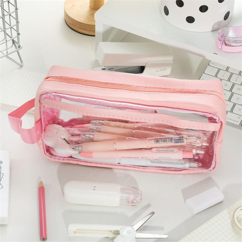 Transparent Large-capacity Pencil Case About Ins Junior High and High School Students Stationery Box Pencil Case for Men and Women