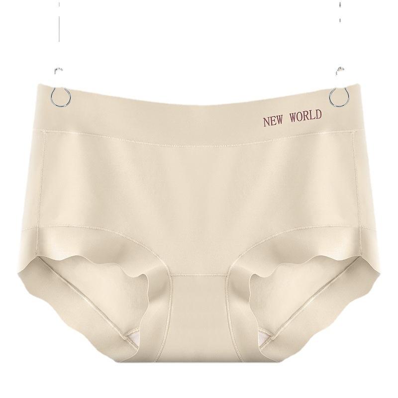 Skin Friendly Panties High Elasticity Plus Size Luxury Silk Traceless Underwear Women's Lightweight Mid Waist Briefs