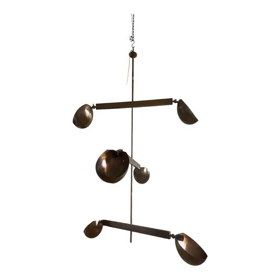 Mid-Century Modern Brass Adjustable Arm Sputnik Chandelier Six-Light Ceiling Fixture Lighting For Hall, Living Room