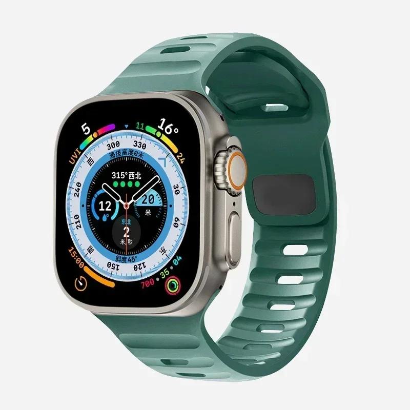 Soft Silicone Strap For Apple Watch Band Ultra 2 49mm 44mm 45mm 42mm 41mm 42mm sport Watchband iwatch Serise 5 6 7 8 9 bracelet