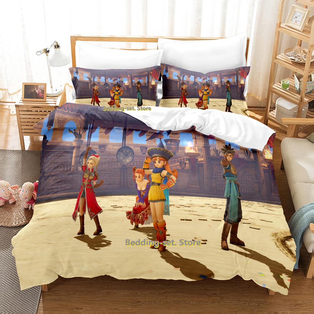 Neues Dragon Quest Bettwäscheset Einzelbett Twin Bett Vollbett Queen Size King Size Bettwäscheset für Erwachsene Kinder Schlafzimmer Bettbezug-Sets Anime