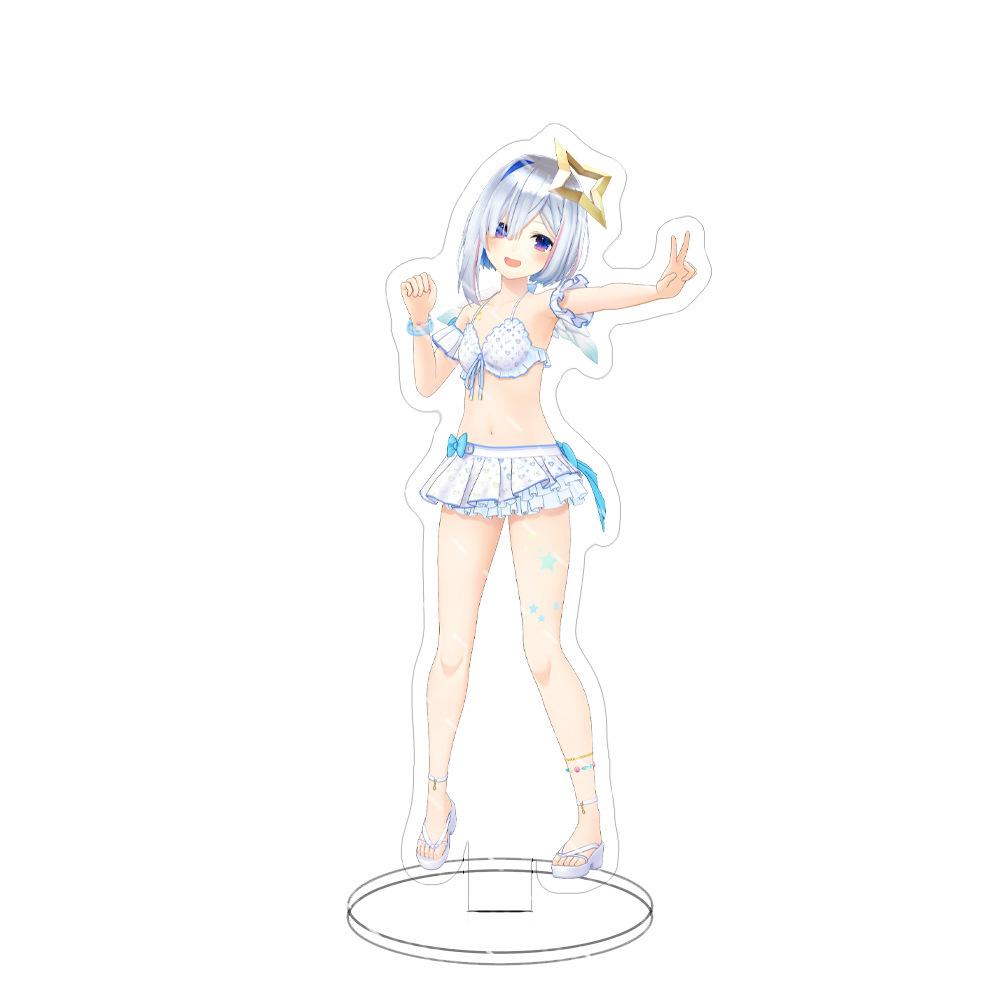 Swimsuit Party Time Hololive Vtuber Anime Figures Cosplay Acrylic Stands 15cm Model Mococo Kobo Ayame Desk Decor Standing Sign G