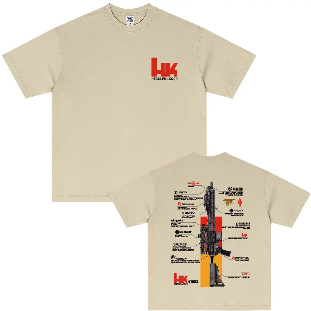 Men's Graphic in Heckler & Koch HK416 T-Shirt Cotton Sweat Wicking Breathable High Quality Casual Tee for Easy Movement
