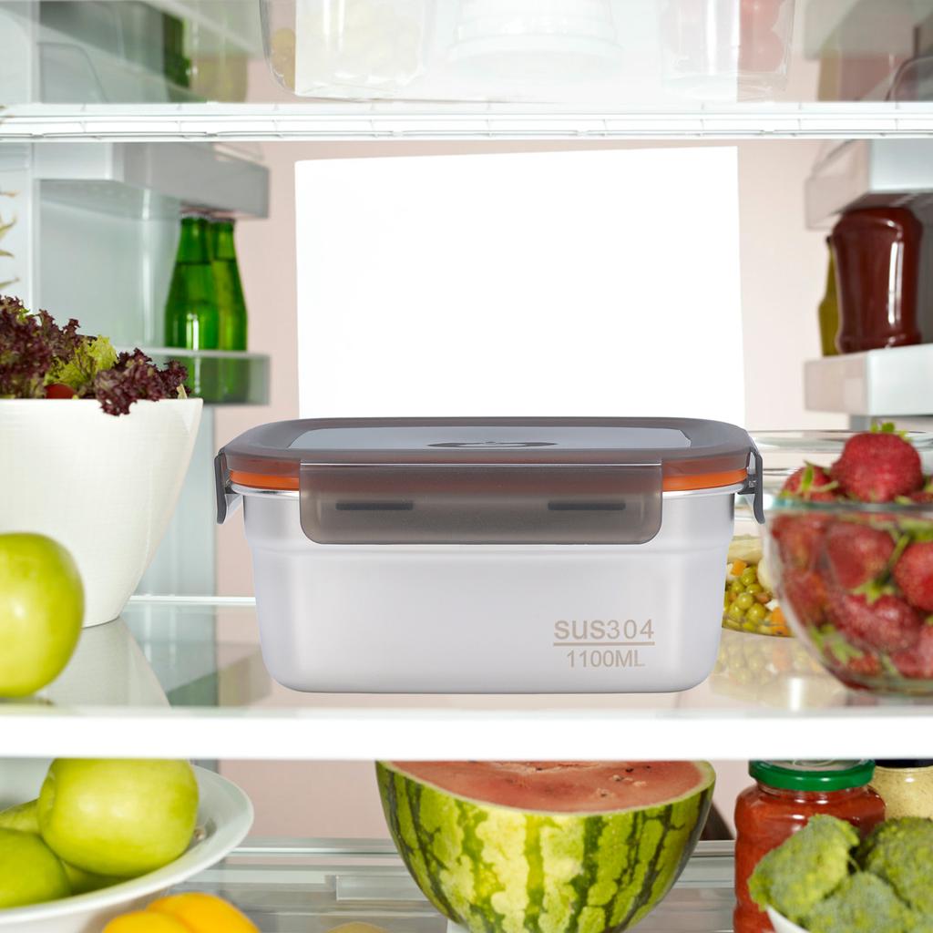 Stainless Steel Food Storage Container Multipurpose Safe Eco Friendly Leakproof Rectangular Food Storage Box for Home Travel