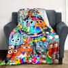 The Amazing World of Gumball Print Flannel Blanket High Quality Warm Comfortable Cover for All Seasons Perfect for Gifts Home Deco