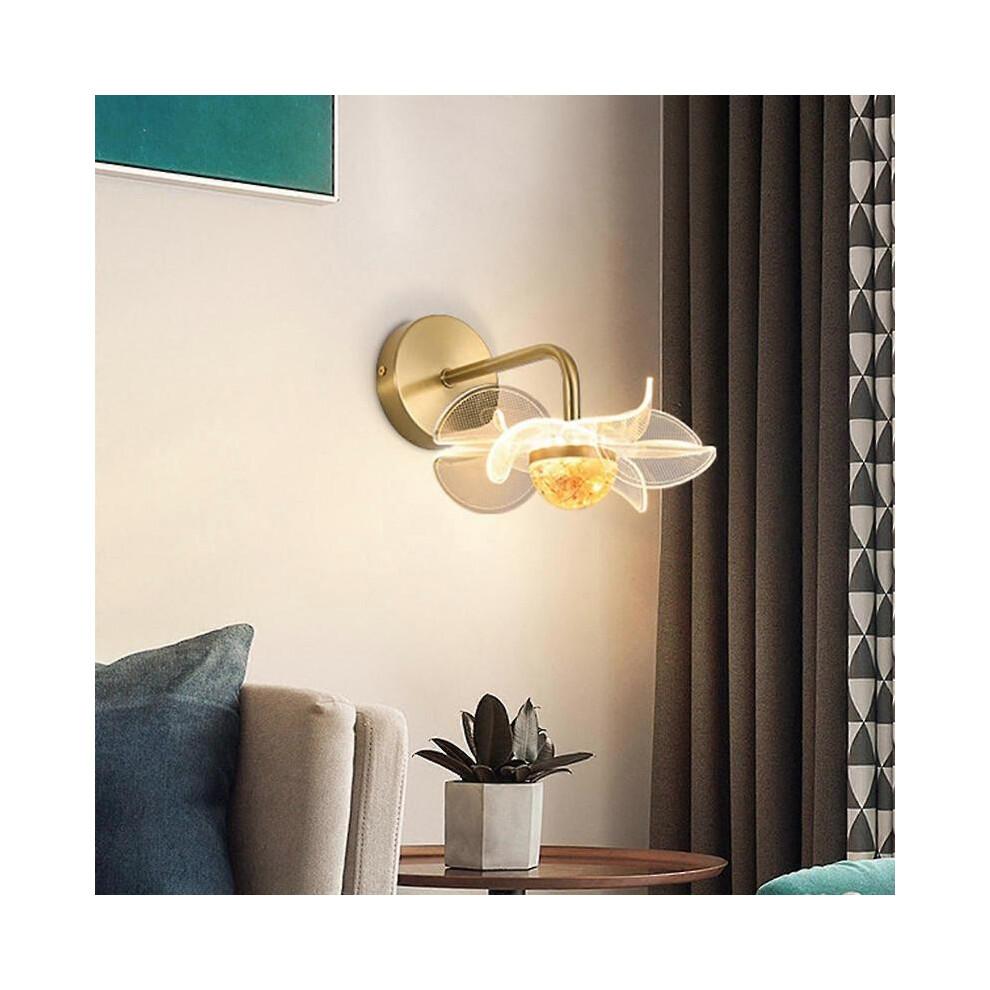 (Style 1206) Gold Wall Sconce Flower Wall Lamp Bedroom Foyer Indoor Wall Light Flower-Shaped Split Design Wall Lamp