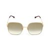 Gucci Horsebit Series Side Letter Engraving Vintage Square Sunglasses Women Sunglasses Brown GG0879S-002