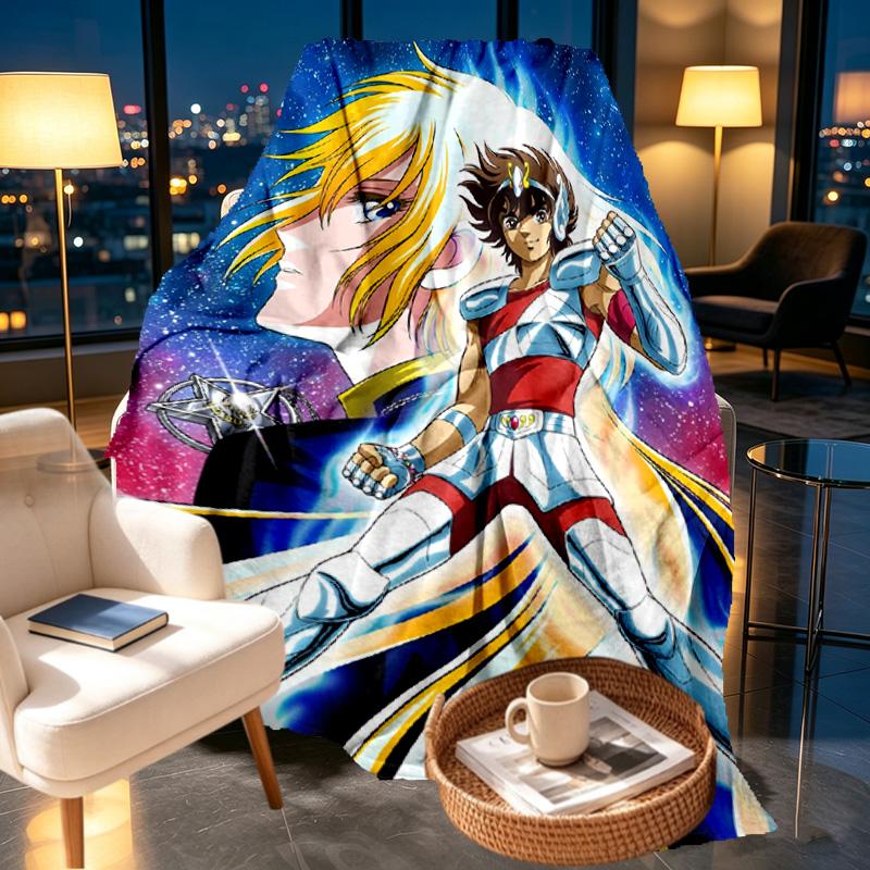 Saint Seiya Print Blanket - Soft & Comfortable, for Bedroom, Travel, Sofa, Home Decoration - Birthday Christmas Gift for Friend